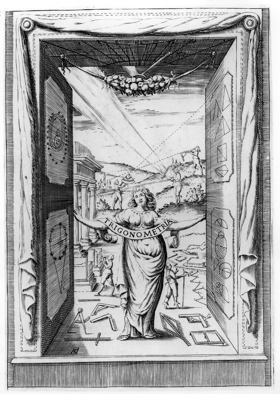 Frontispice voor Trigonometria door Bonaventura Cavalieri, 1643 door Italian School