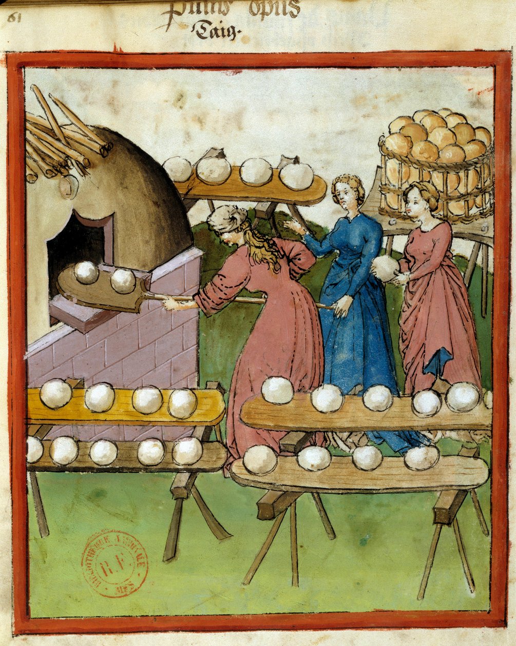 Gezondheidsmanual: brood bakken. Miniatuur van het manuscript 