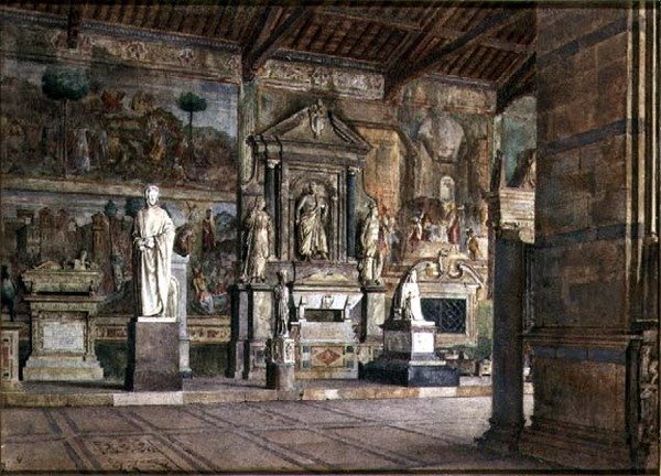 Interieur van de Campo Santo in Pisa, c.1845 door Italian School