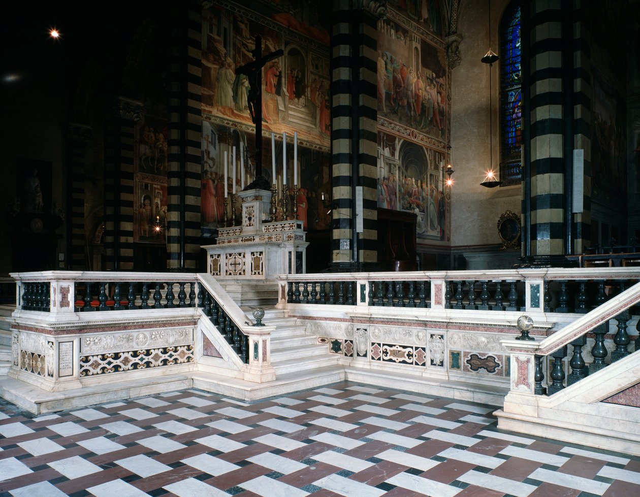 Interieur van de kathedraal Santo Stefano de Prato door Italian School