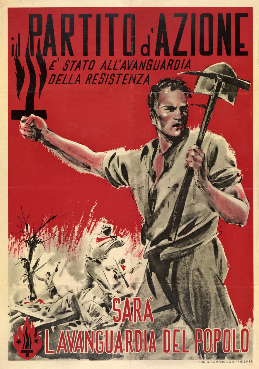 Italiaanse propaganda poster "Partito d