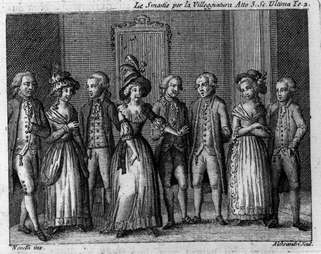 Laatste scène van Act III van het komische stuk 