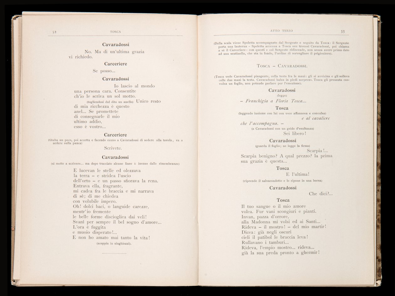Libretto della Tosca door Giacomo Puccini, Edition Ricordi, Italië door Italian School