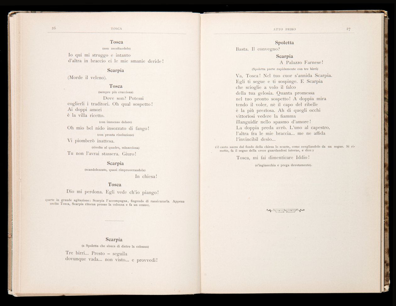 Libretto della Tosca door Giacomo Puccini, Edition Ricordi, Italië door Italian School