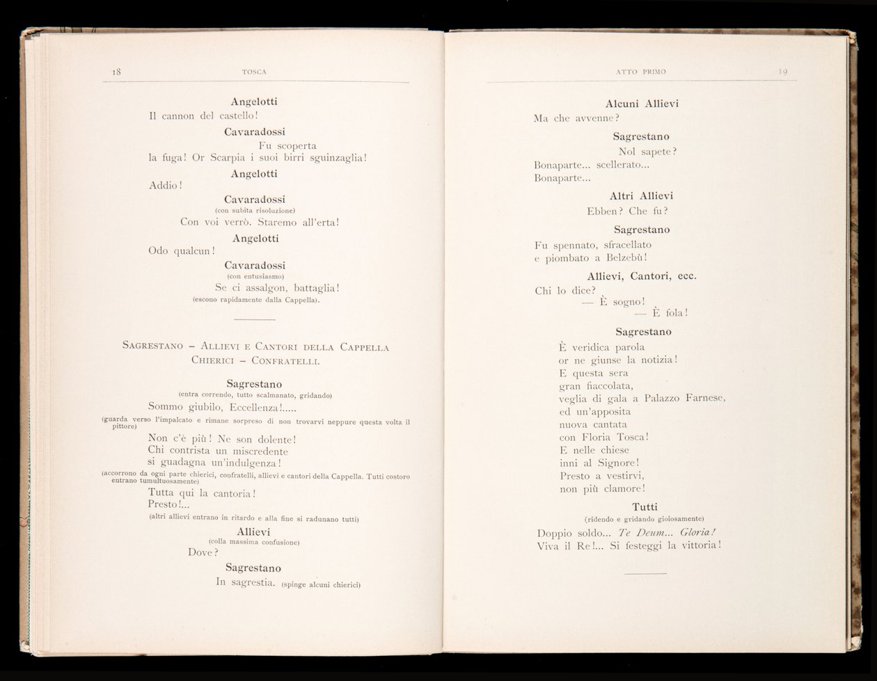 Libretto della Tosca door Giacomo Puccini, Edition Ricordi, Italië door Italian School