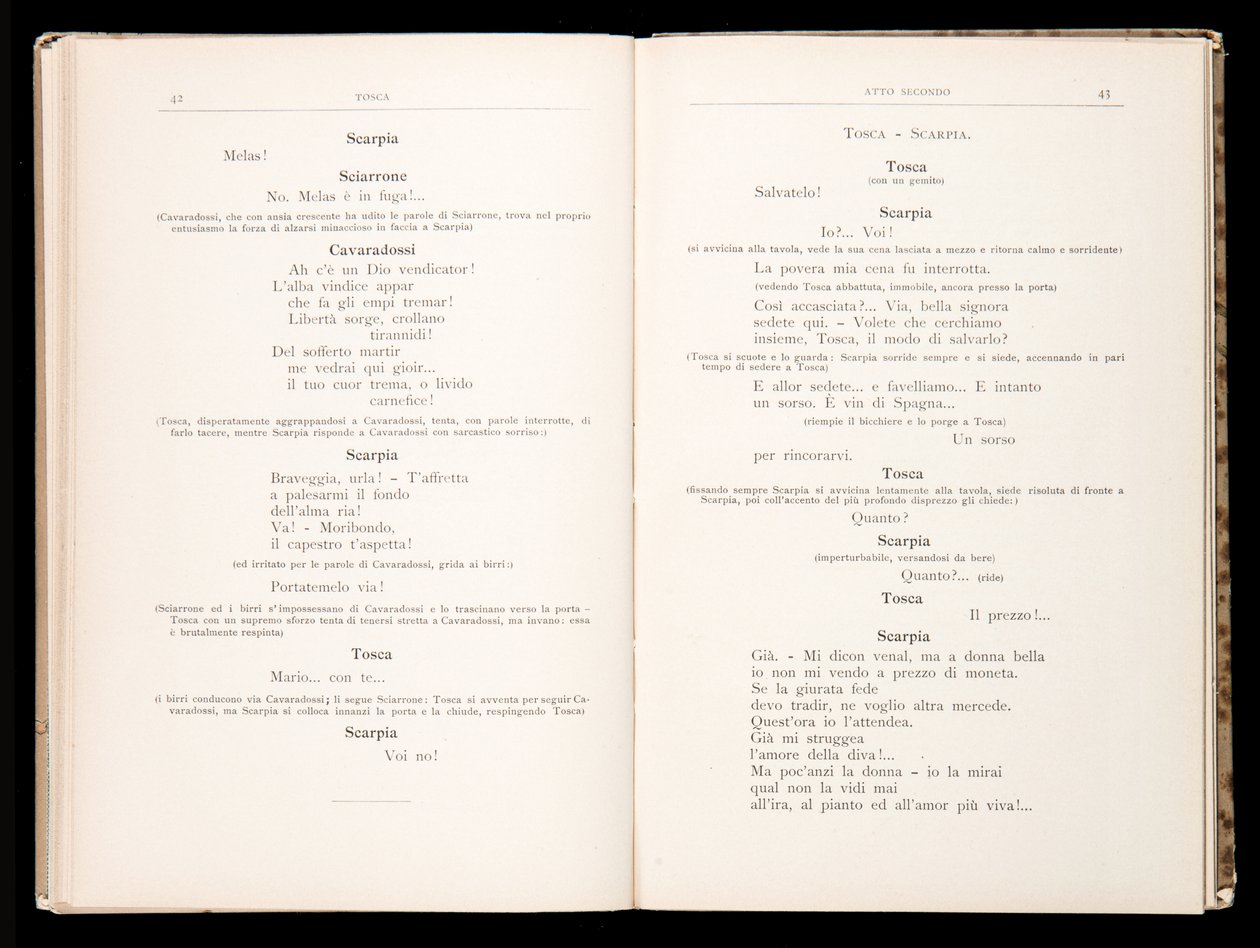 Libretto della Tosca door Giacomo Puccini, Edition Ricordi, Italië door Italian School