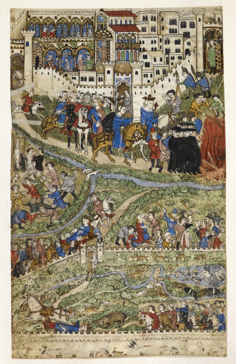 De vernietiging van de Tempeliers en de dood van koning Filips IV van Frankrijk, illustratie uit 