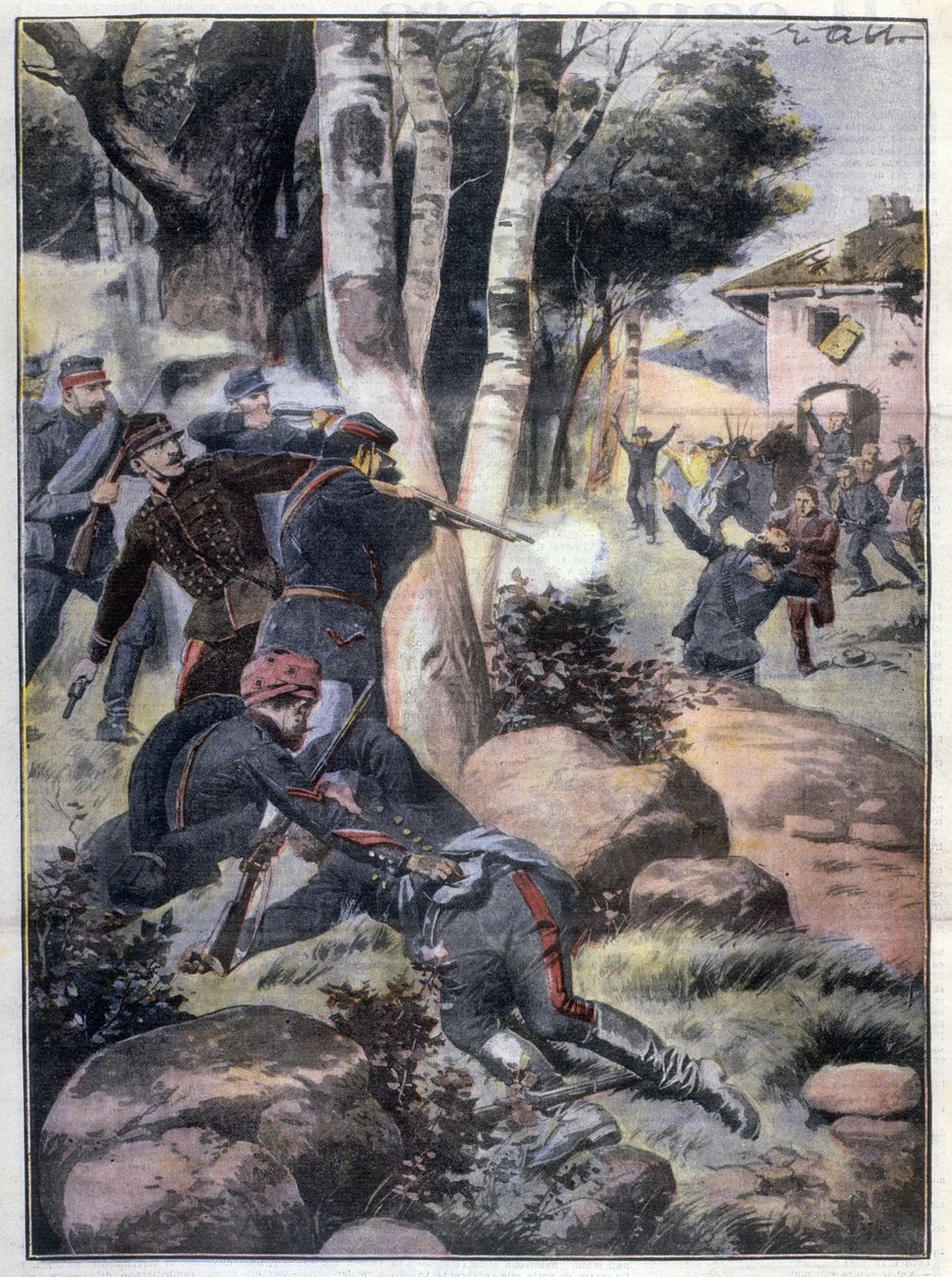 Mexicaanse Revolutie: gevechten tussen het leger en de rebellen Illustratie van Abbo in "L
