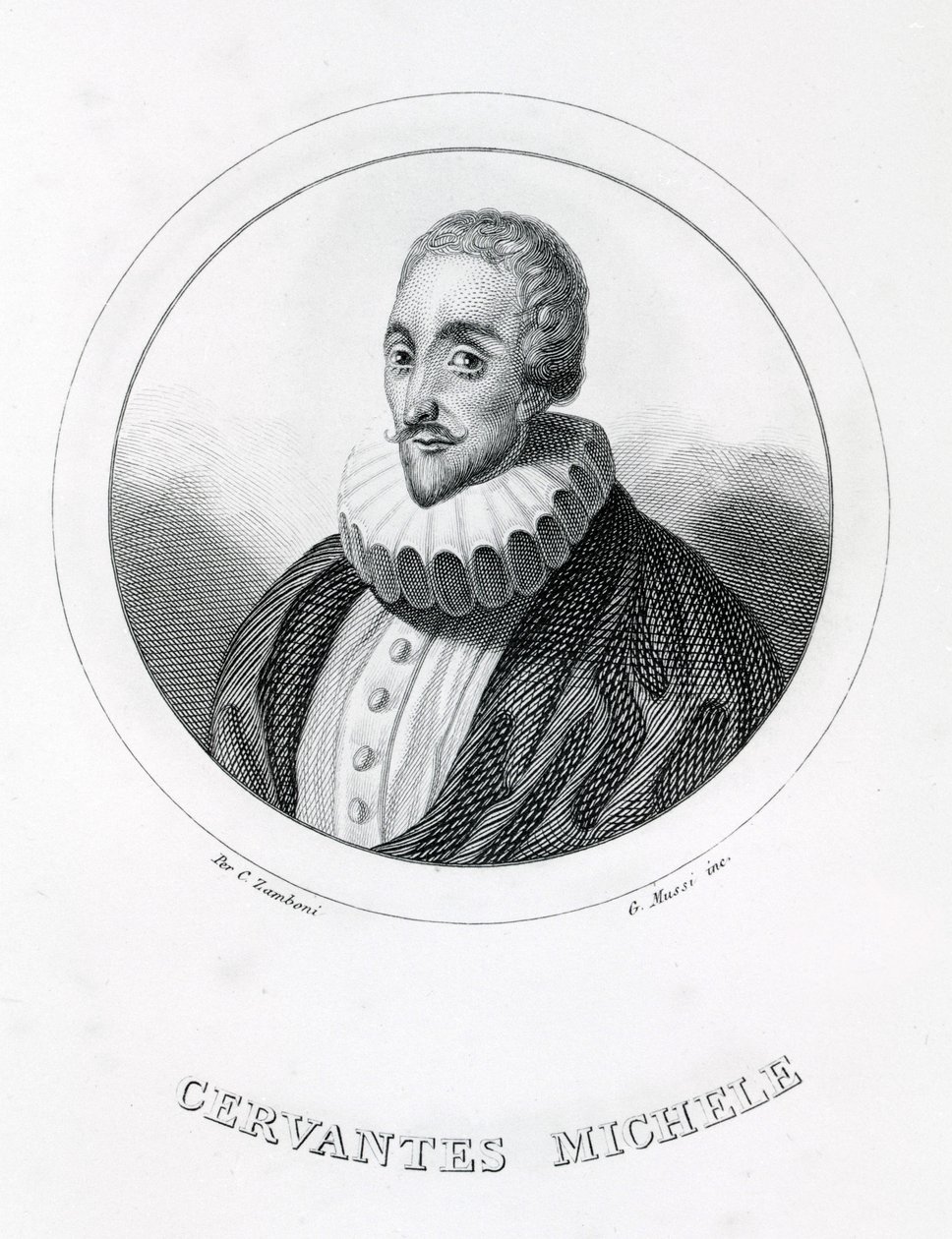 Miguel de Cervantes, Spaanse schrijver (1547 - 1616) door Italian School