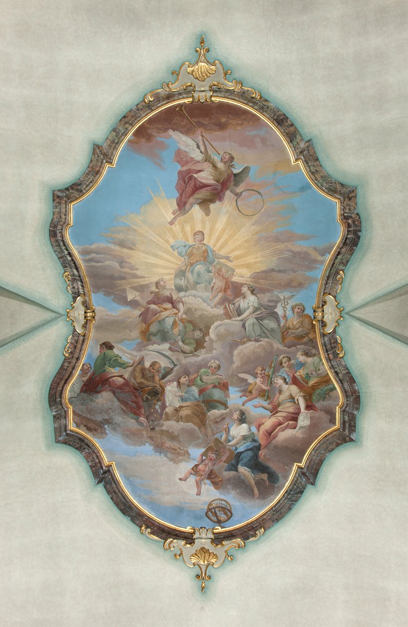 Milaan, Kerk van San Francesco da Paola, Fresco Hall Palazzo door Italian School