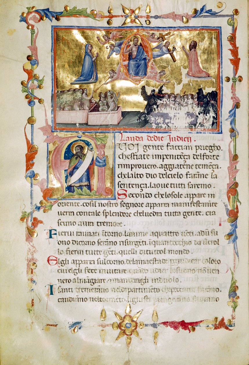 Ms. B.R. 19, c. 62b, uit Laudi Spirituali door de Compagnie van St. Giles door Italian School