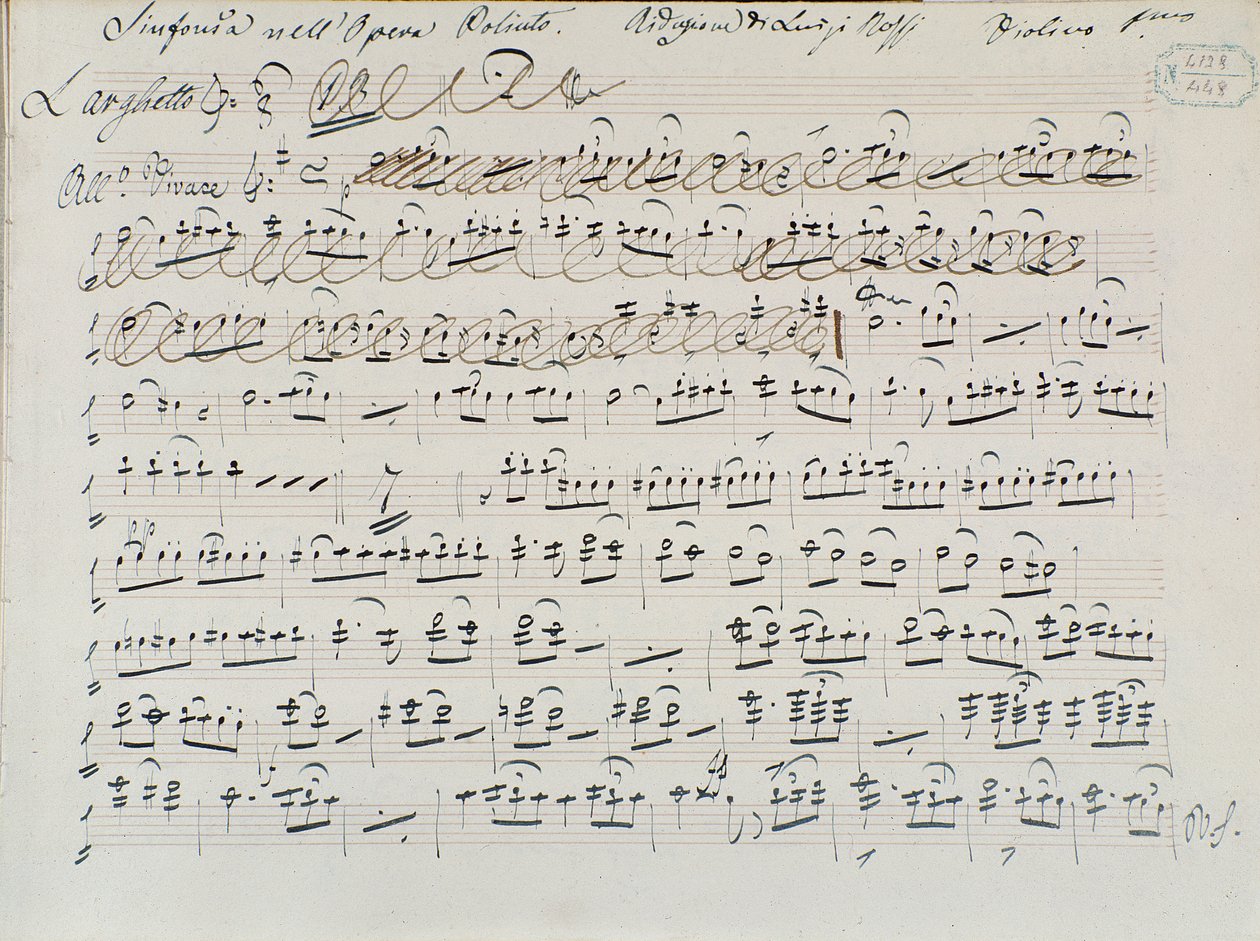 Muzikale partituur voor Poliuto door Donizetti door Italian School
