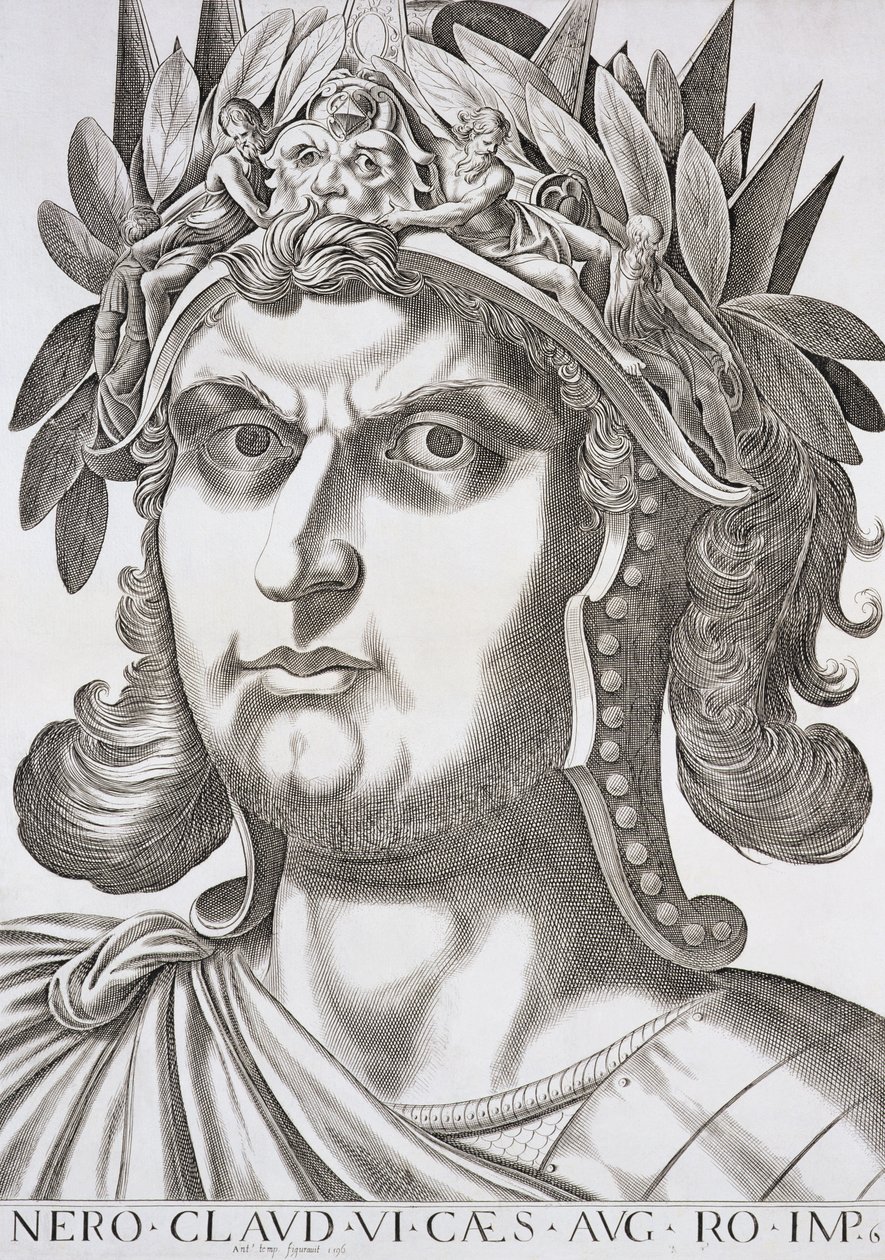 Nero Caesar (37-68 n.Chr.), 1596 door Italian School