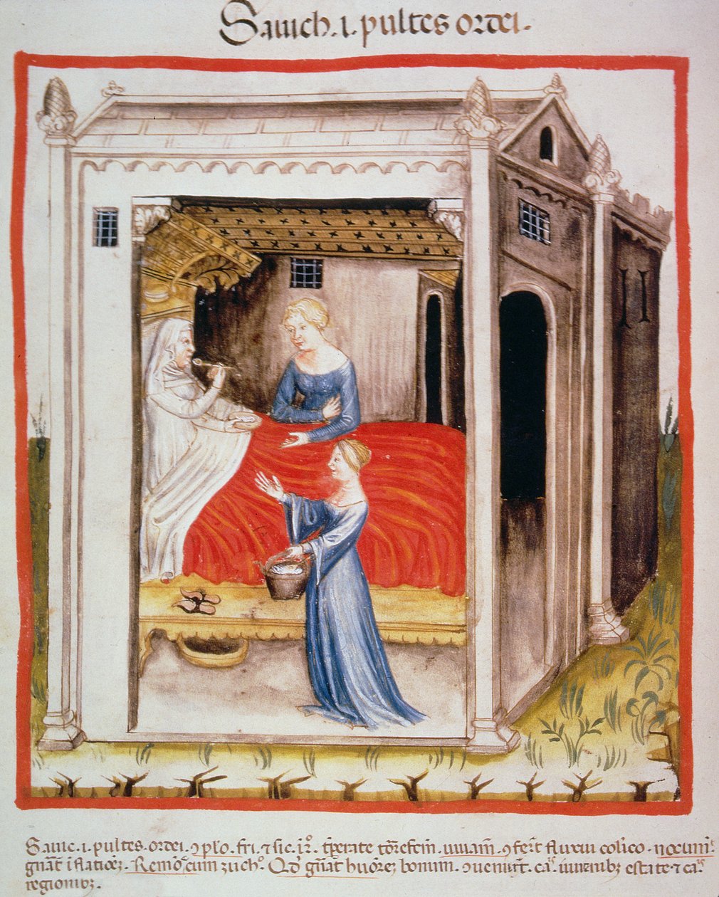 Nova 2644 fol.44v Proeven van gerstensoep, uit Tacuinum Sanitatis door Italian School