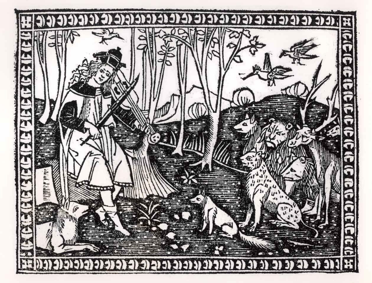 Orpheus speelt voor de dieren, 1500 door Italian School