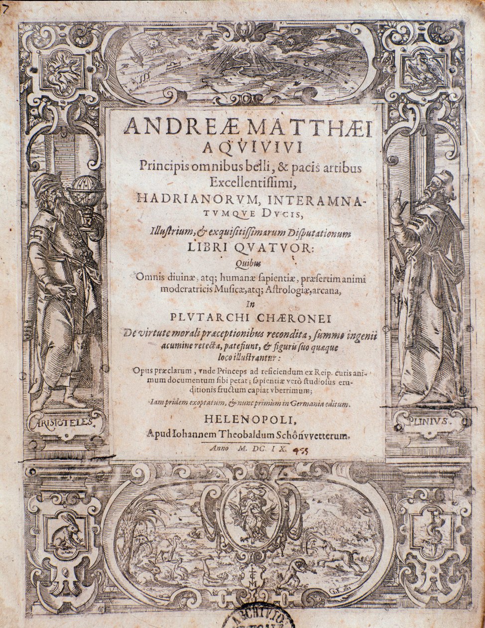 Pagina uit Principi omnibus belli door Andrea Matteo Acquaviva door Italian School