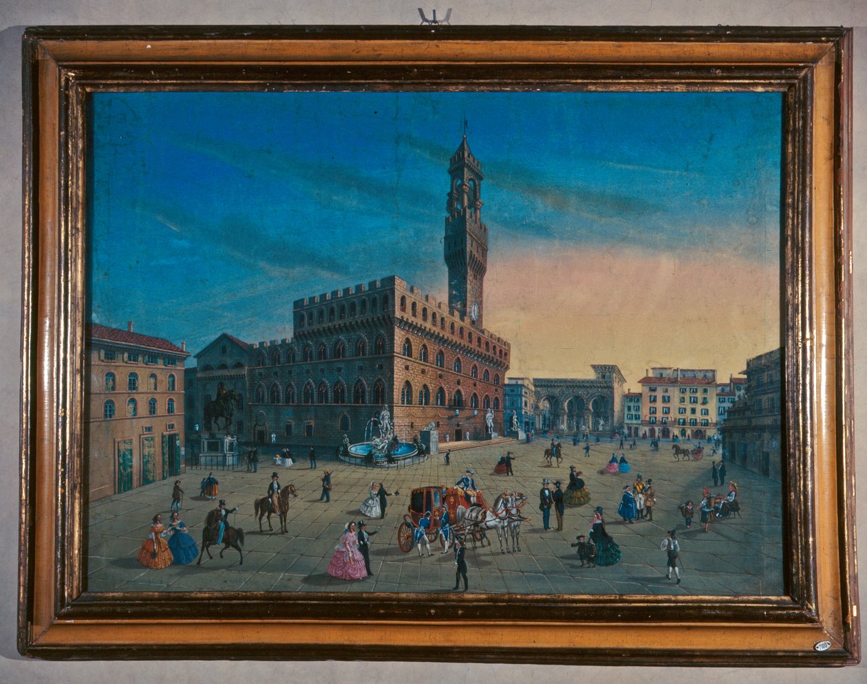 Palazzo Vecchio op de Piazza della Signoria, Florence door Italian School