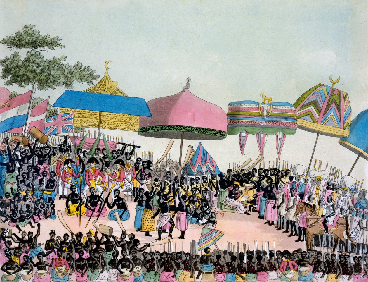 Panoramisch uitzicht op de Yam Custom, uit Costumi dei... door Giulio Ferrario, ca. 1820-30 door Italian School