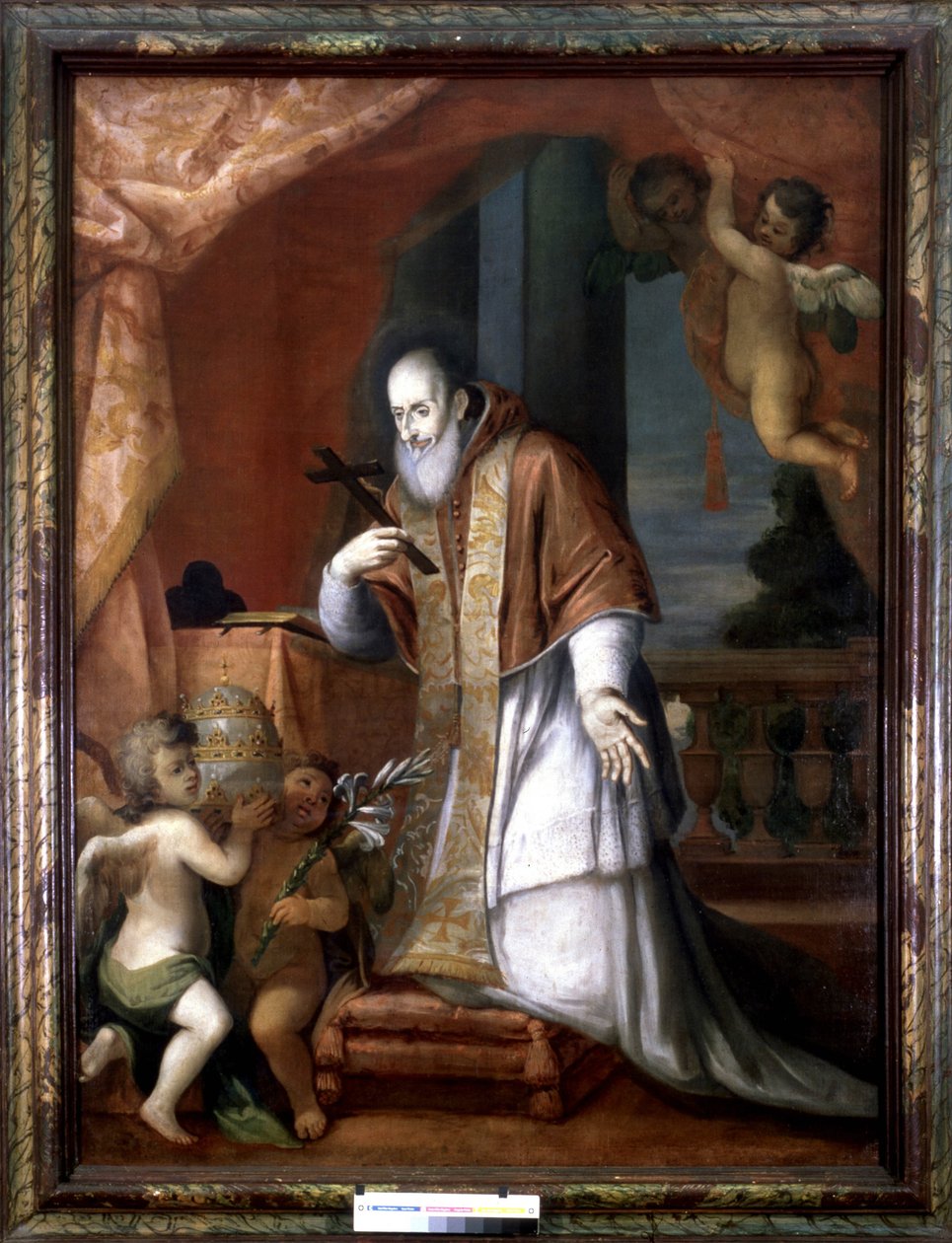 Pius V (1504 - 1572). Anoniem schilderij uit een Lombardische kerk. door Italian School