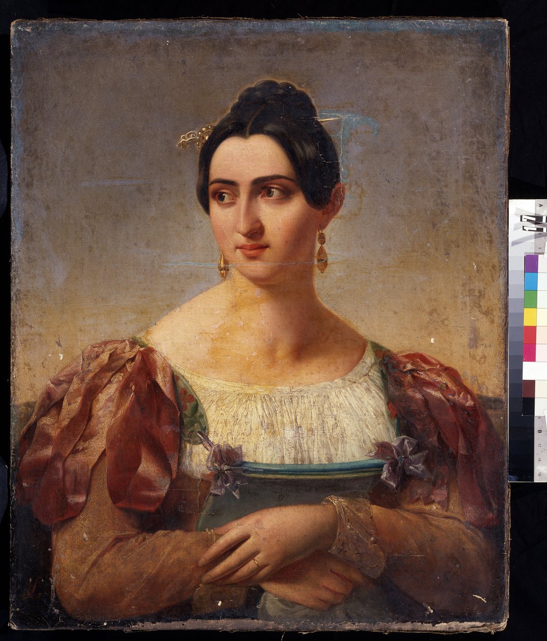 Portret van een vrouw door Italian School