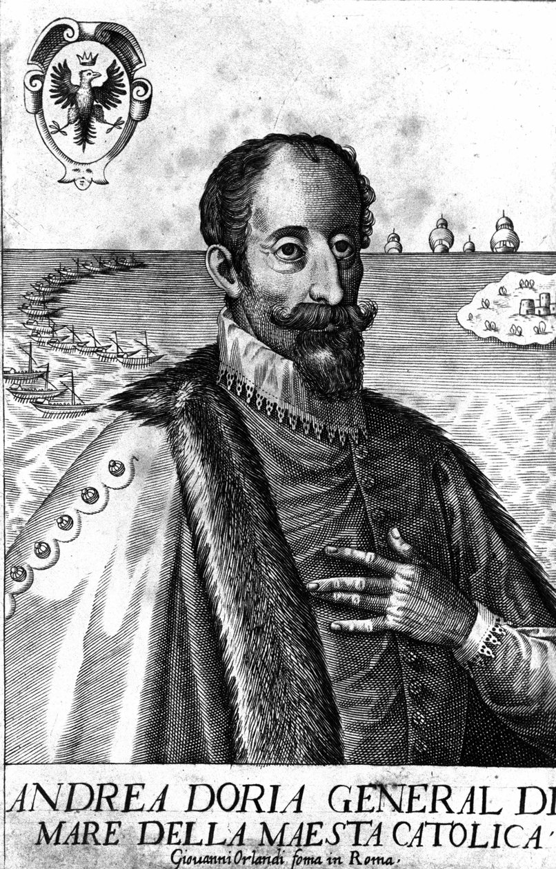 Portret van Andrea Doria (1466-1560), Italiaanse admiraal door Italian School