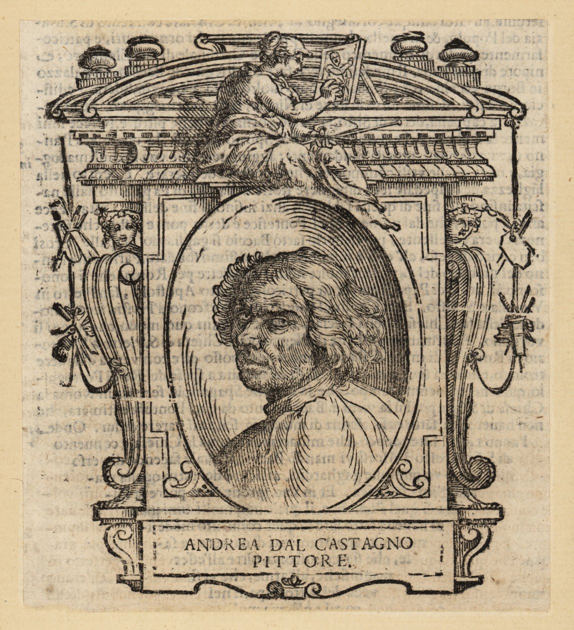 Portret van Andrea dal Castagno, Italiaanse schilder uit Florence, circa 1419-1457 door Italian School