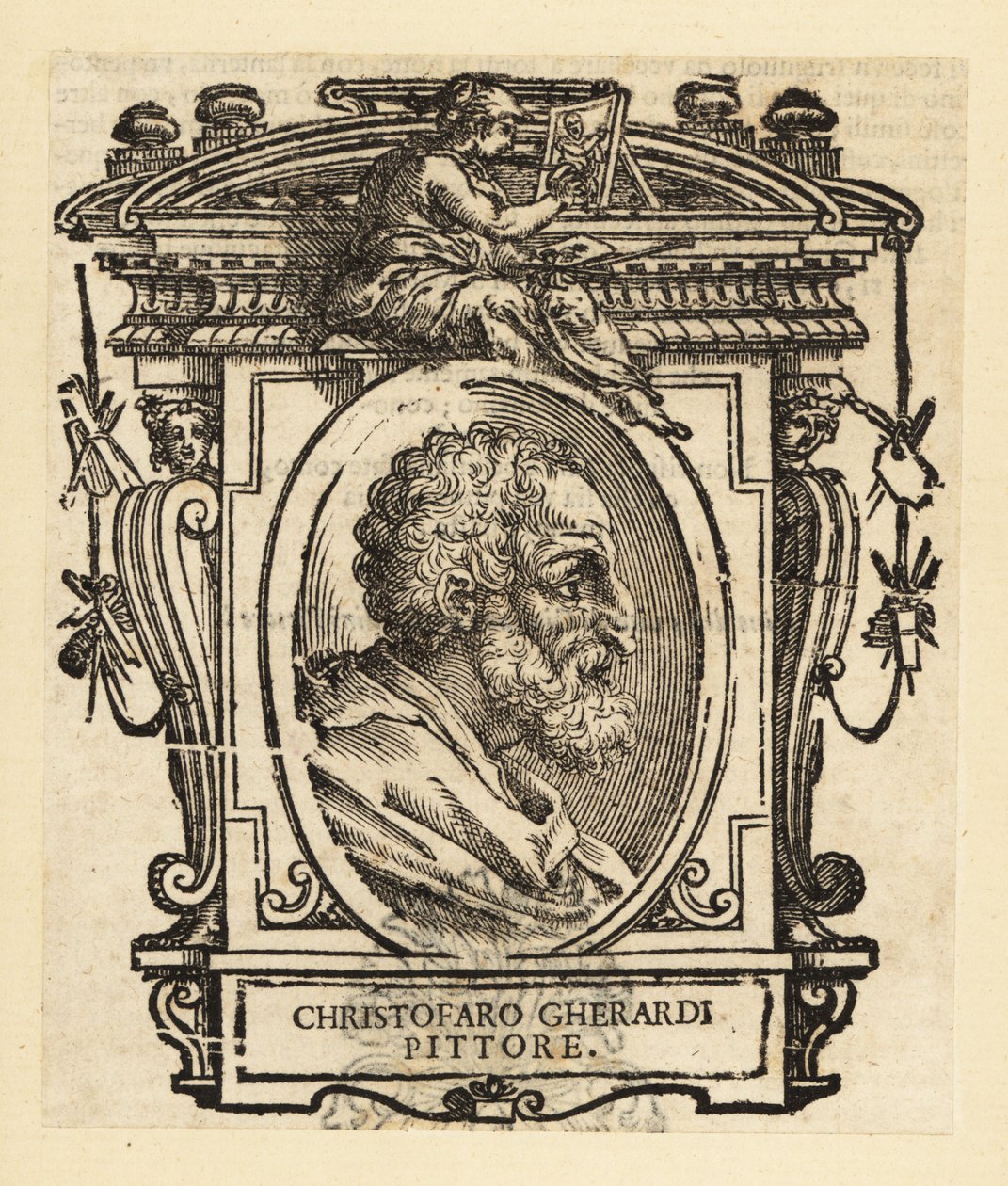 Portret van Cristofano Gherardi of Cristoforo Gherardi, ook bekend als il Doceno, Italiaanse schilder van de late Renaissance of Maniëristische periode, voornamelijk actief in Florence en Toscane door Italian School