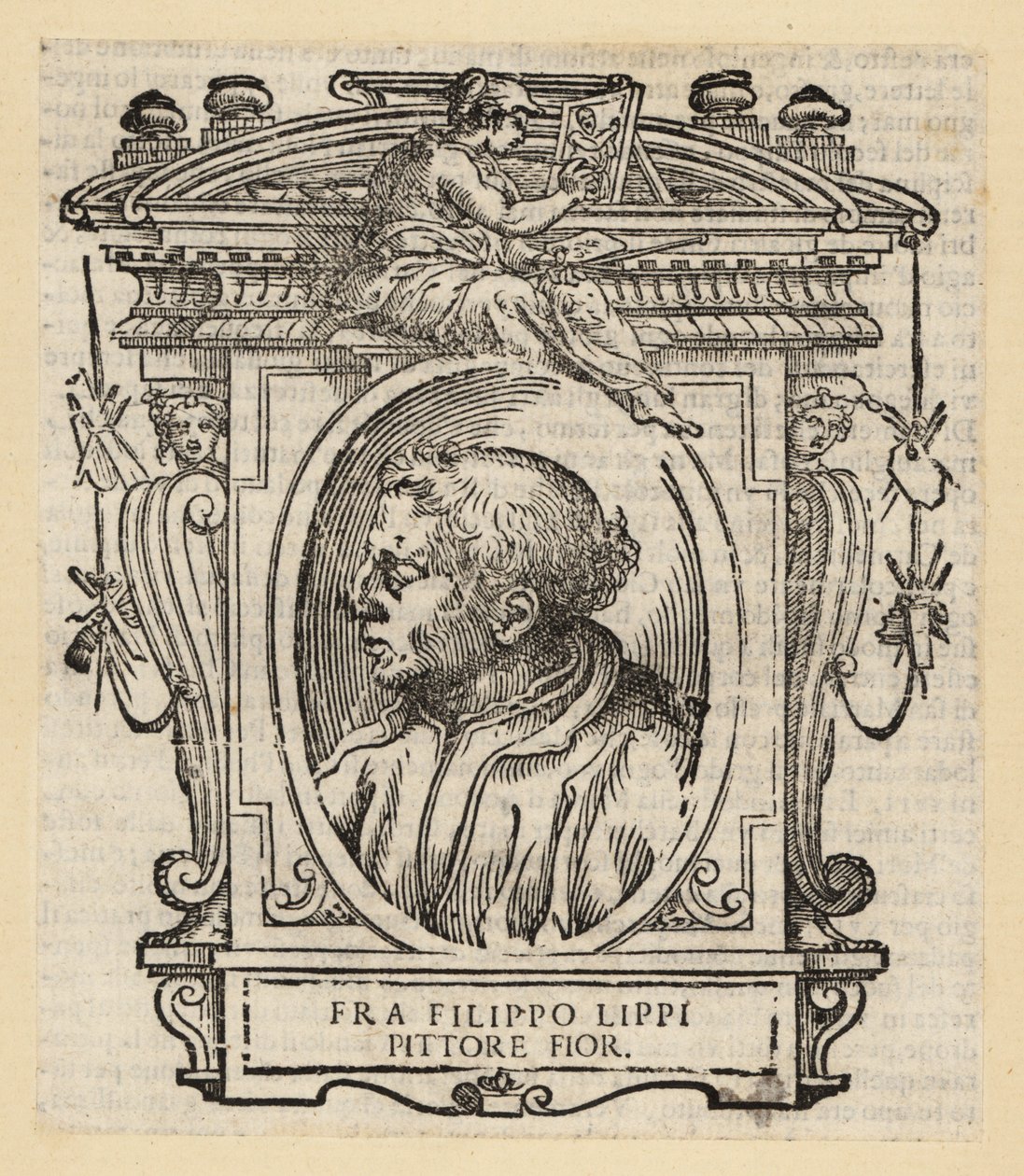 Portret van Filippo Lippi, Italiaanse schilder uit Florence van de Quattrocento (15e eeuw), circa 1406-1469 door Italian School