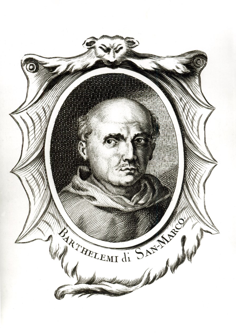 Portret van Fra. Bartolomeo di San Marco door Italian School