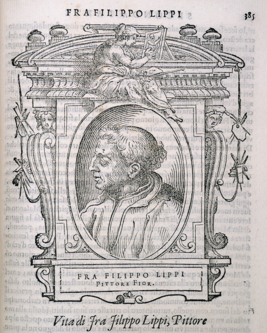 Portret van Fra Filippo Lippi (c.1406-69) uit Vasaris Levens van de Kunstenaars, voor het eerst gepubliceerd in 1550 door Italian School