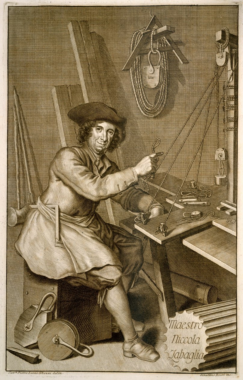Portret van Maestro Niccola Zabaglia door Italian School