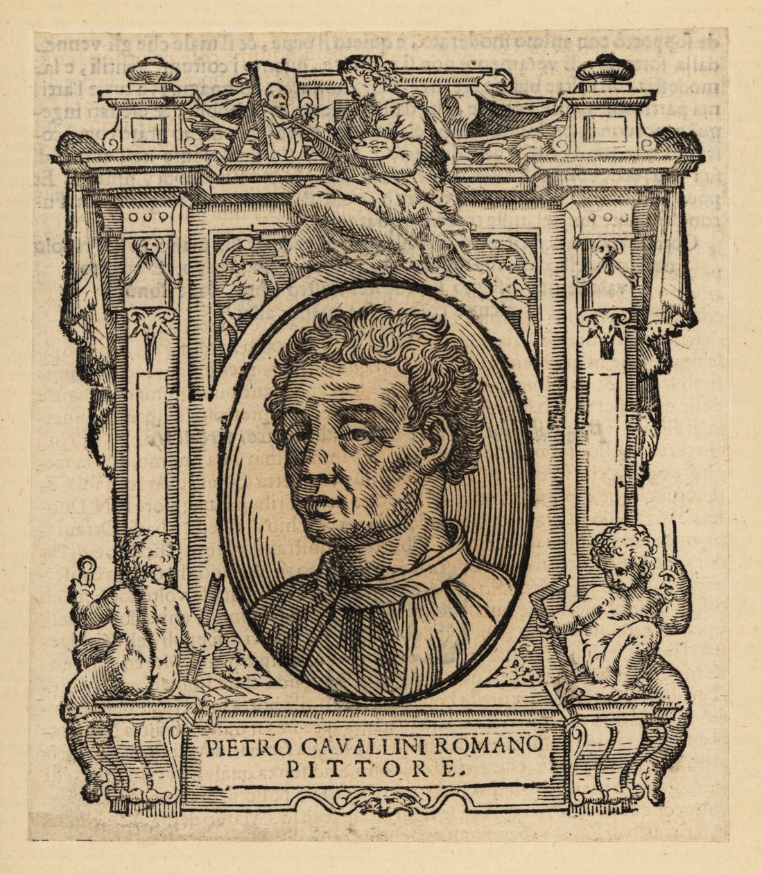 Portret van Pietro Cavallini, Italiaanse schilder en mozaïekontwerper van de late Middeleeuwen door Italian School