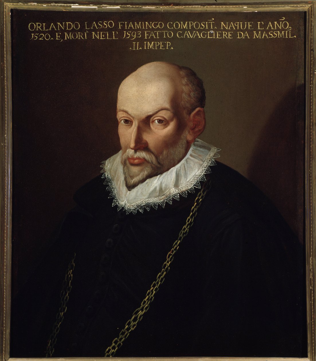 Portret van Vlaamse componist Roland de Lassus (1532-1594) door Italian School