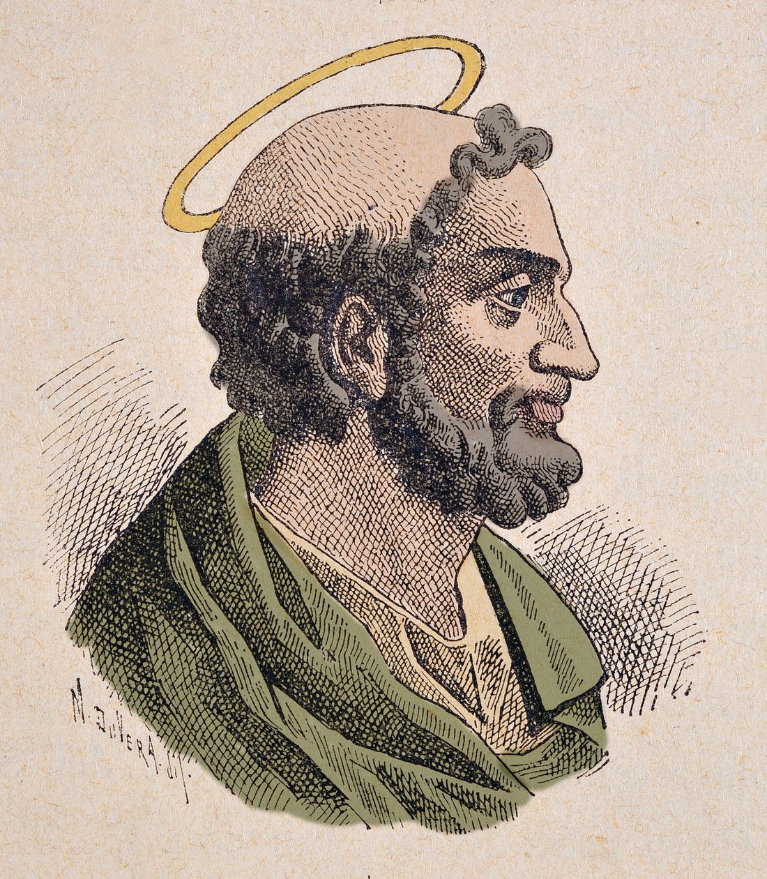 Portret van Sint Pieter, eerste paus en bisschop van Rome door Italian School