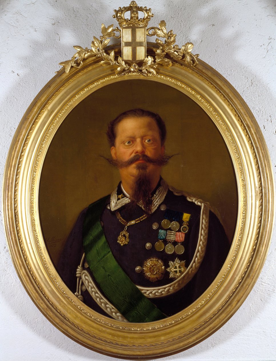 Portret van de koning van Italië Vittorio Emanuele II (Victor Emmanuel) (1820-1870) door Italian School