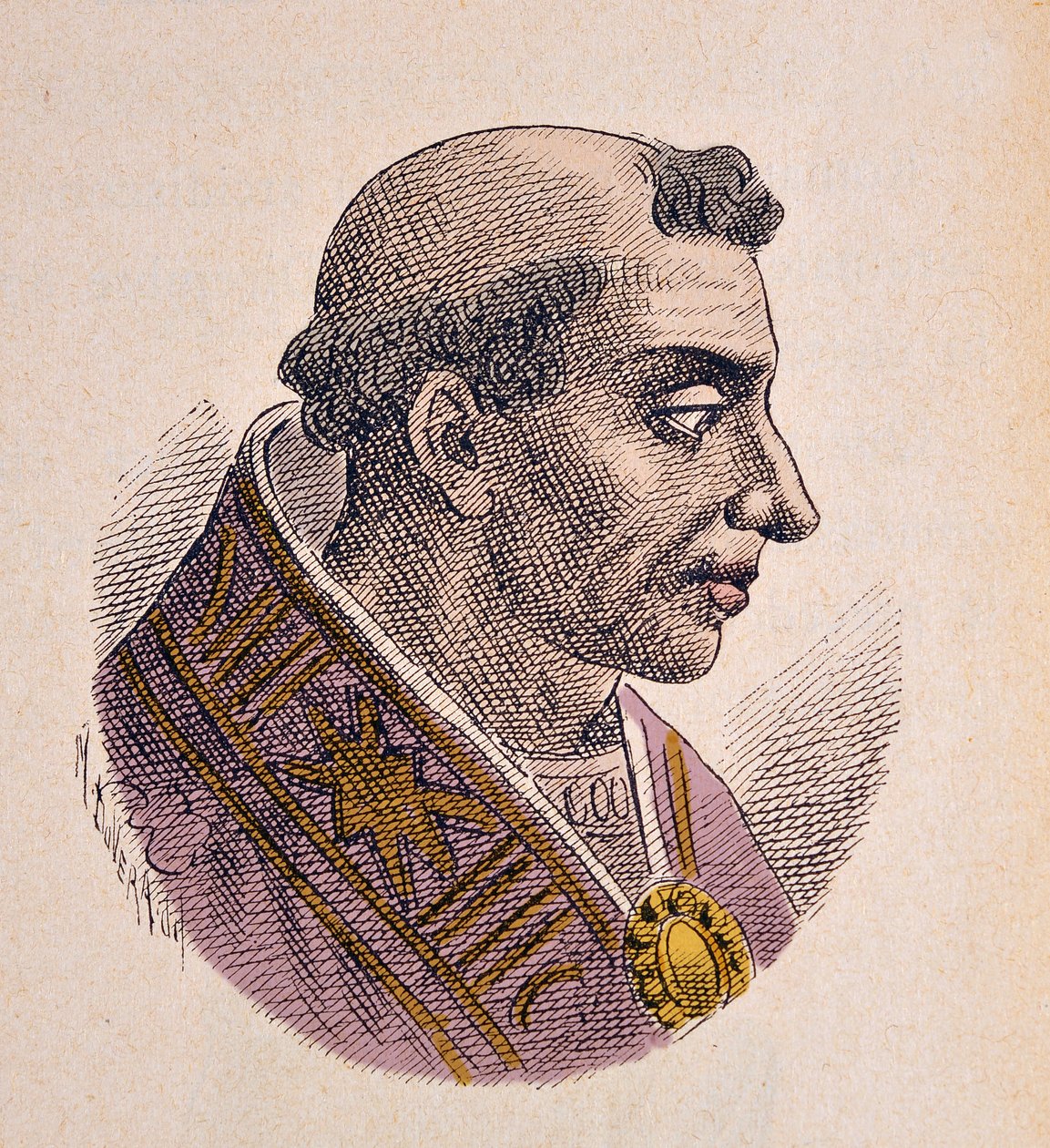 Portret van Paus Adrianus II (867-872) door Italian School