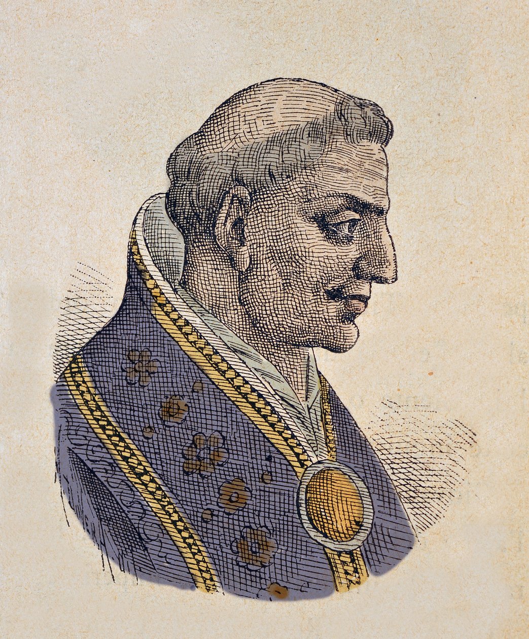 Portret van paus Sisinnius (708) door Italian School