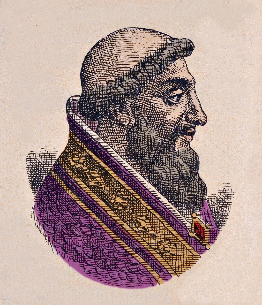 Portret van paus Victor II (1055-1057) door Italian School
