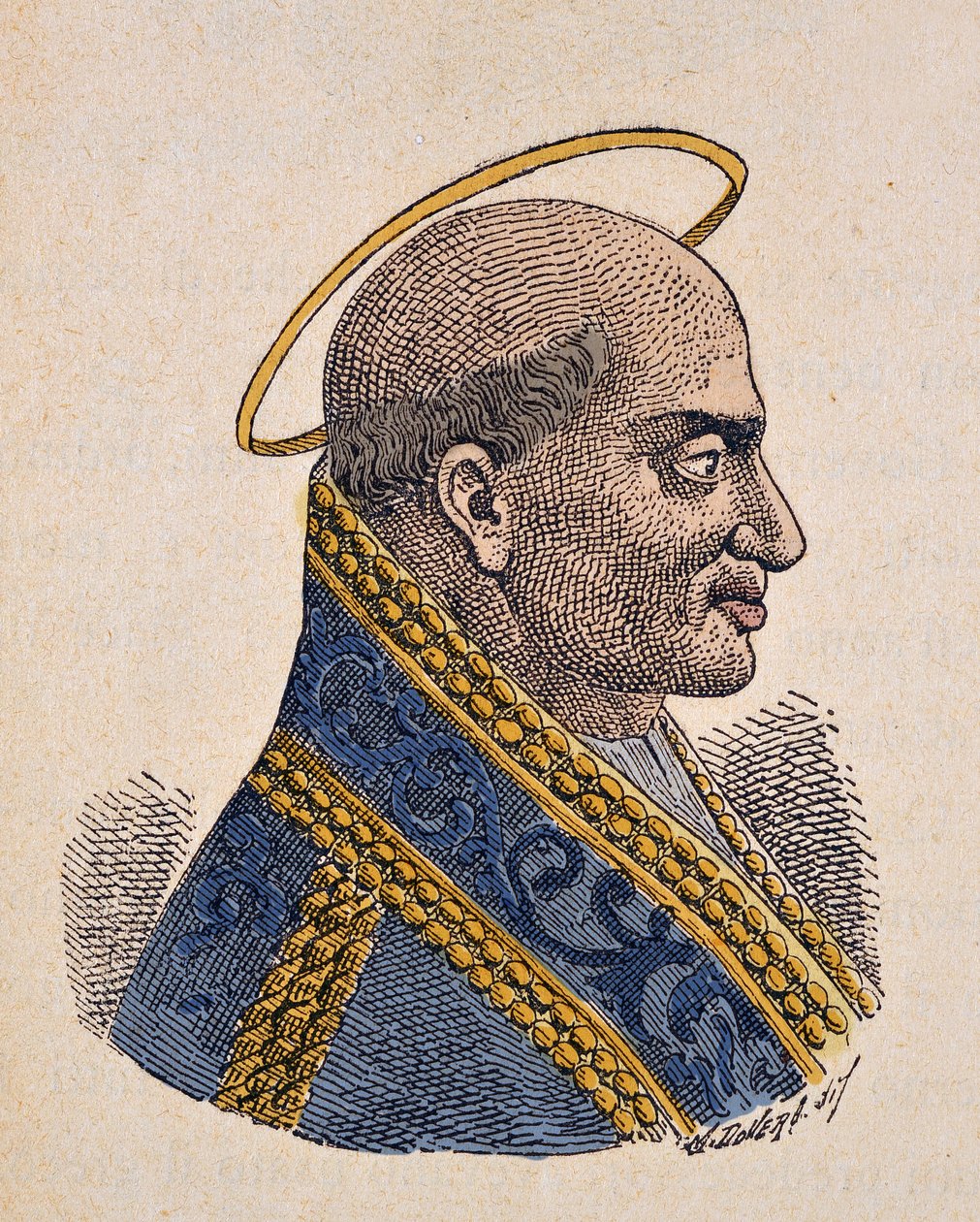 Portret van paus Zephyrinus (199-217) door Italian School