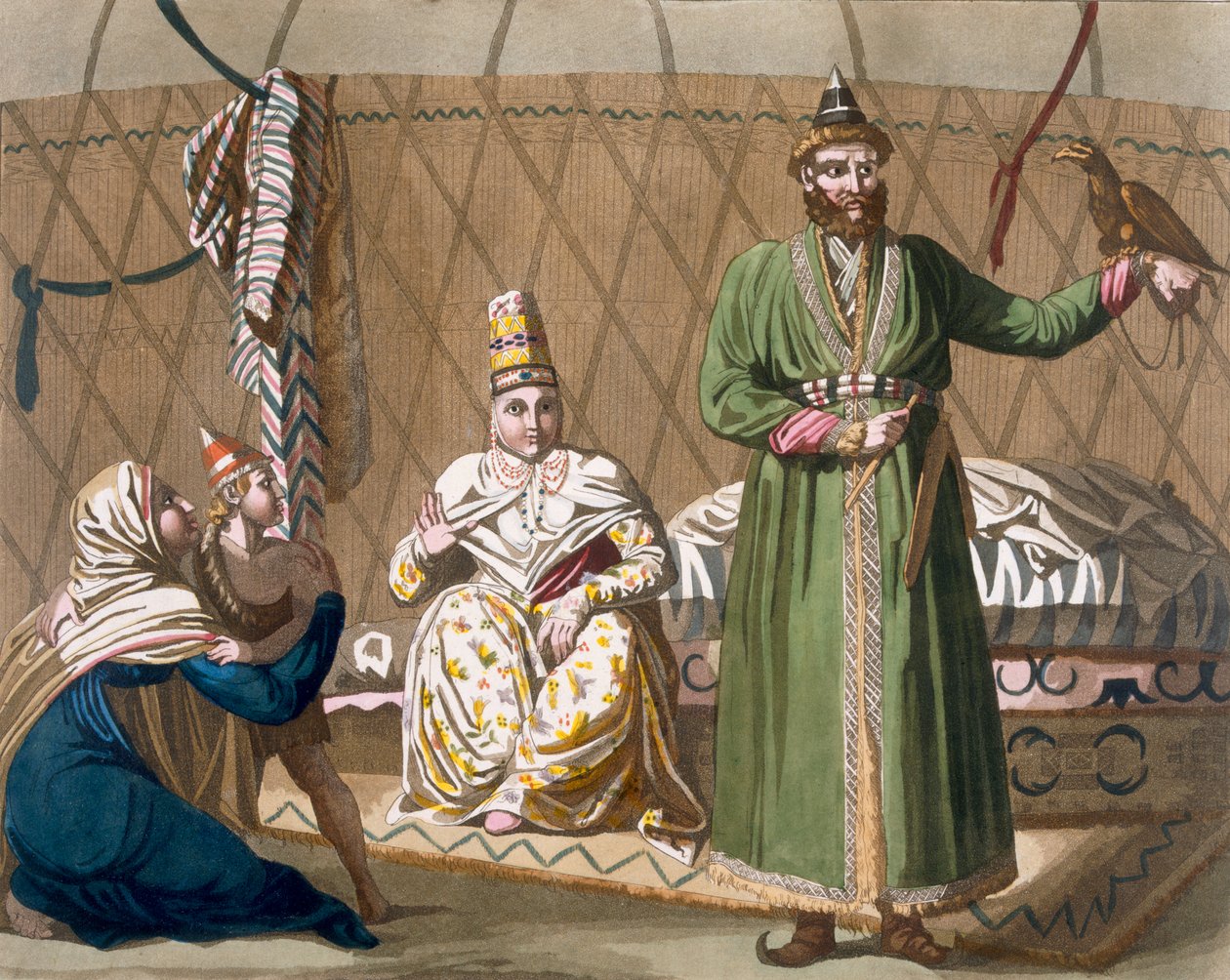 Prins en staatshoofd van het Kirgizische volk, ca. 1820-30 door Italian School