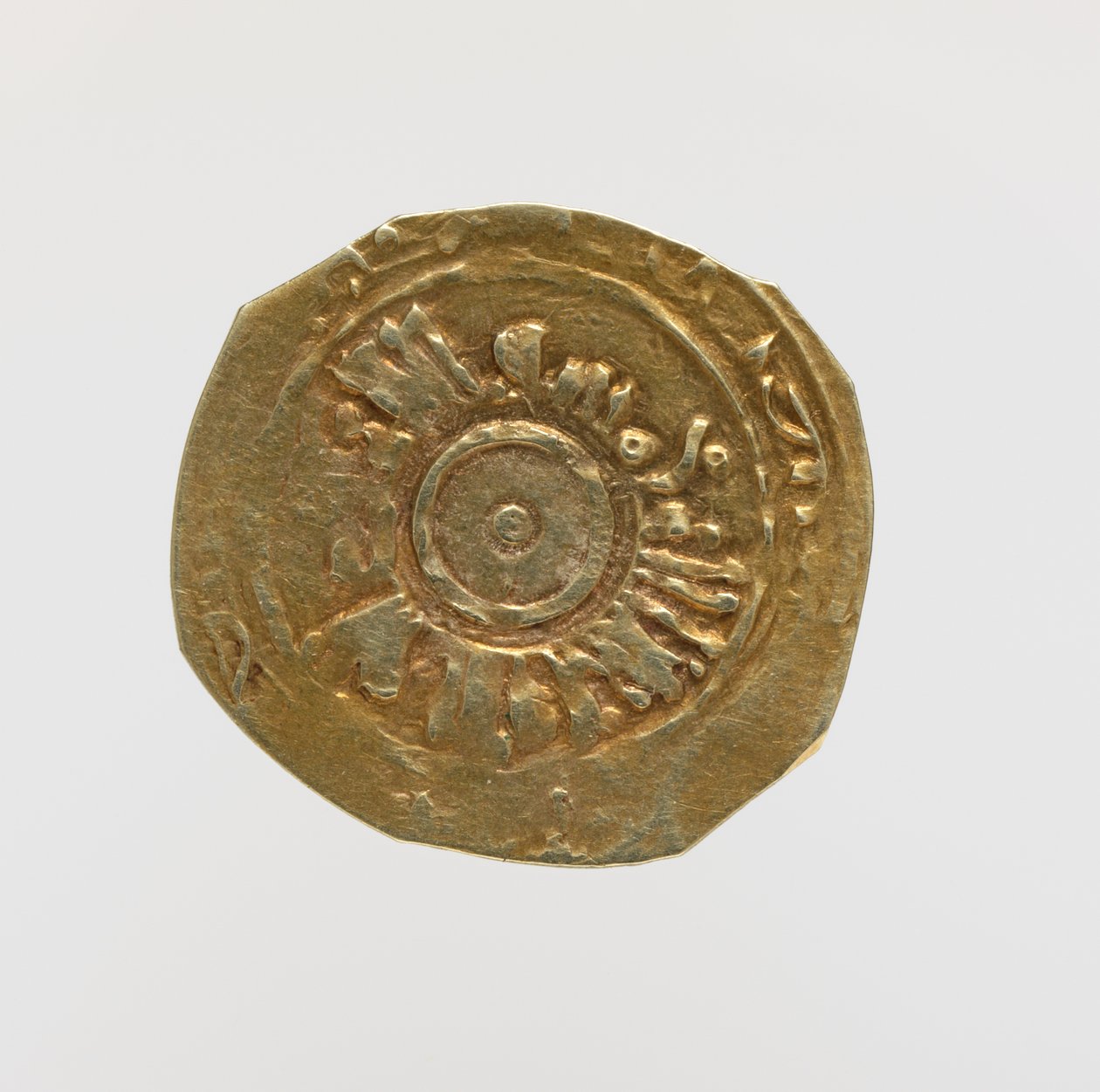 Achterzijde van de Tari van Amalfi met pseudo-kufische epigrafie (goud) door Italian School