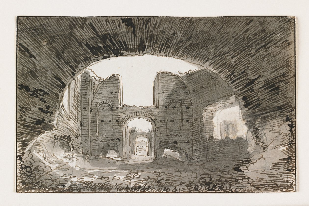 Schets van de Thermen van Caracalla door Italian School