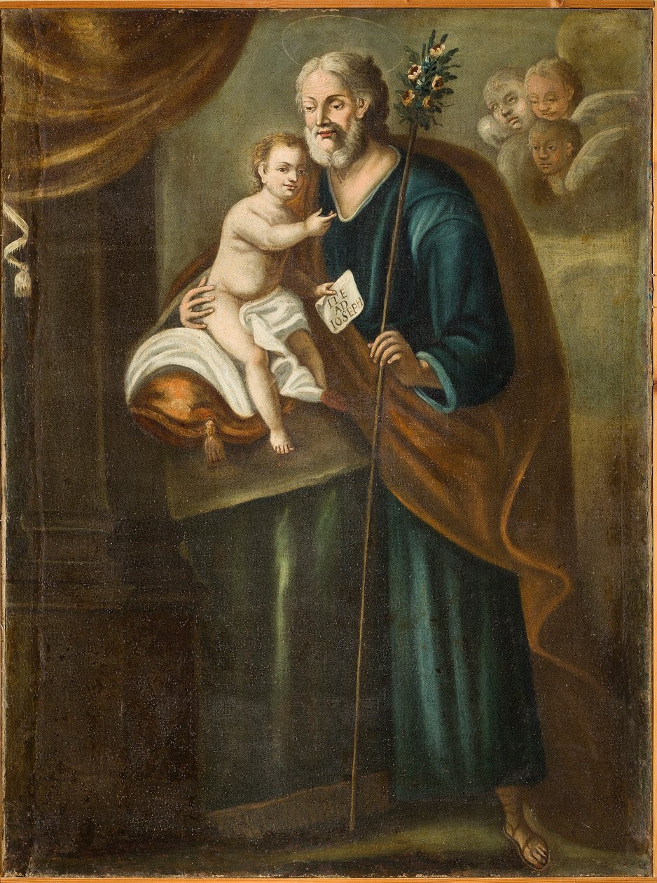 Sint Jozef, eerste helft 18e eeuw (olieverf op doek) door Italian School