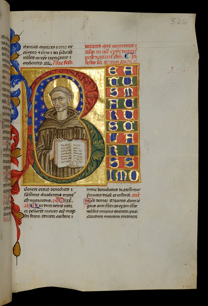 St Maurus met open boek door Italian School