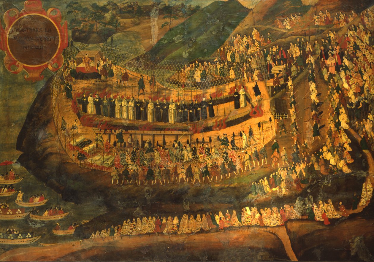 Het Grote Martelaarschap van de Tweeënvijftig Martelaren van Nagasaki door Italian School