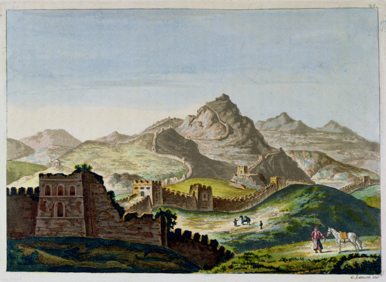 De Grote Muur van China, uit Le Costume Ancien et Moderne door Jules Ferrario, gegraveerd door Gaetano Zancon (1771-1816) c.1820 door Italian School