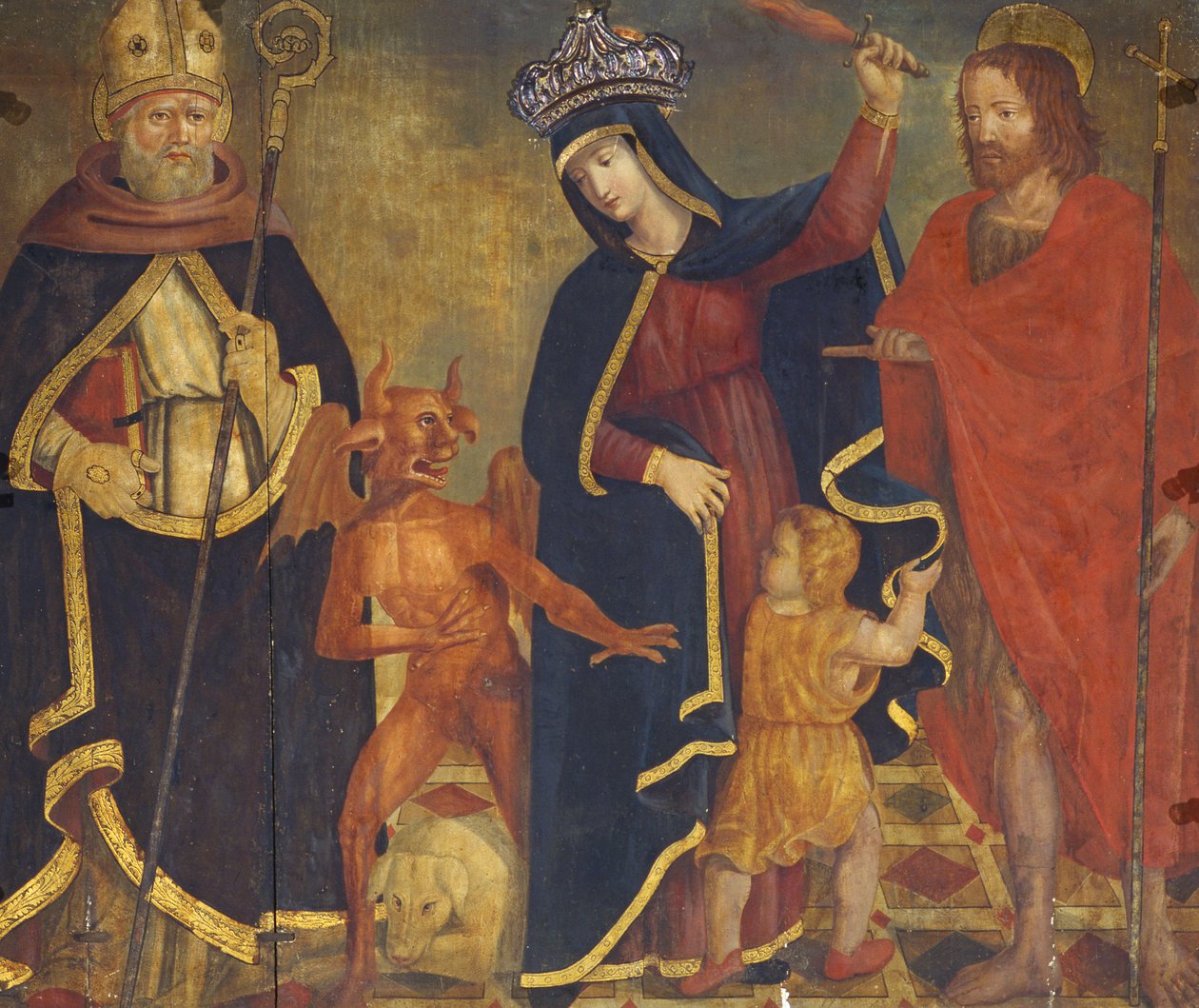 De Madonna van de Verlichting met Heiligen door Italian School