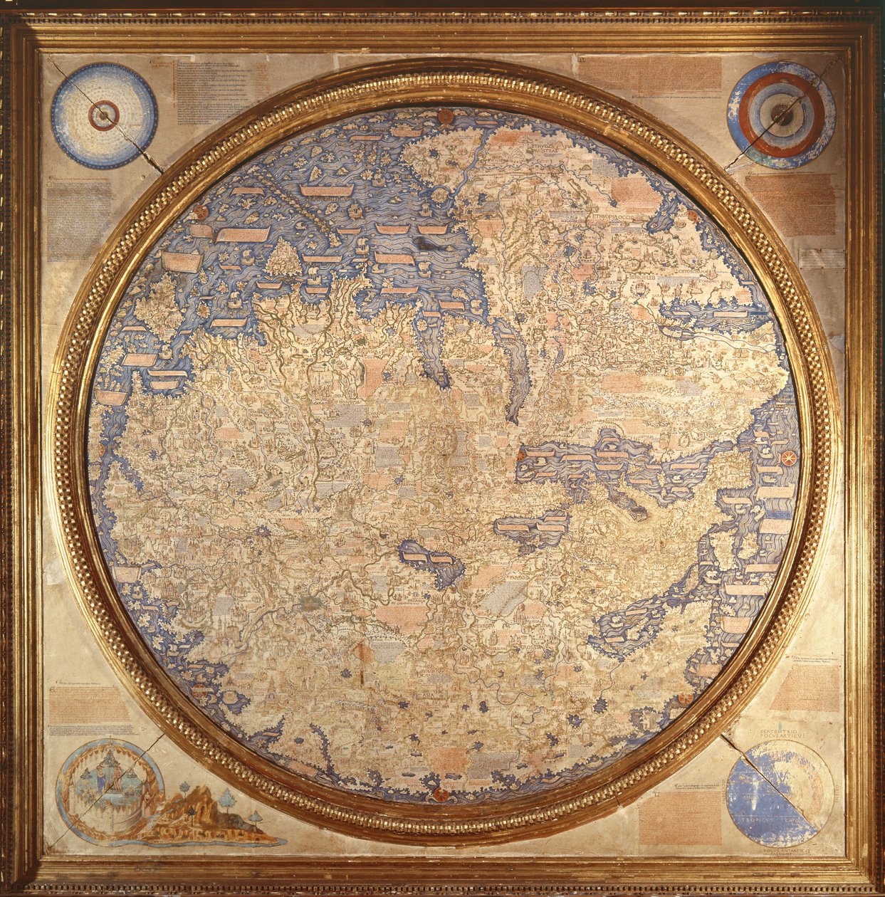 De Mappa Mundi van Fra Mauro, een Camaldolese monnik uit het klooster van San Michele in Murano door Italian School