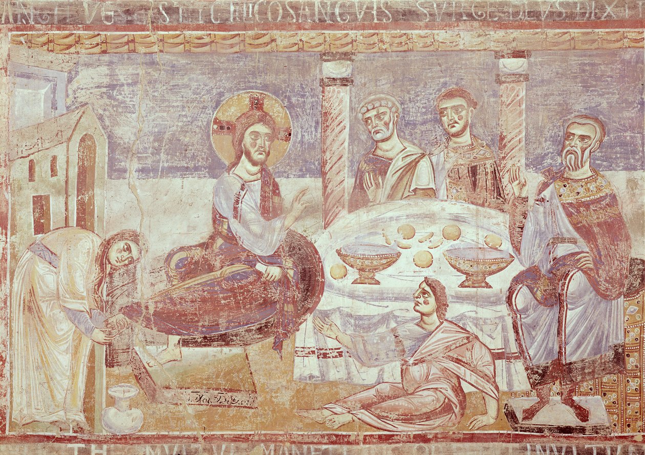 De Maaltijd in het Huis van Simon de Farizeeër, School van Monte Cassino, ca. 1087 door Italian School