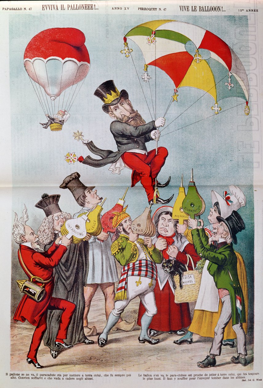De Wilson-affaire in 1887, voorpagina van Le Perroquet door Italian School